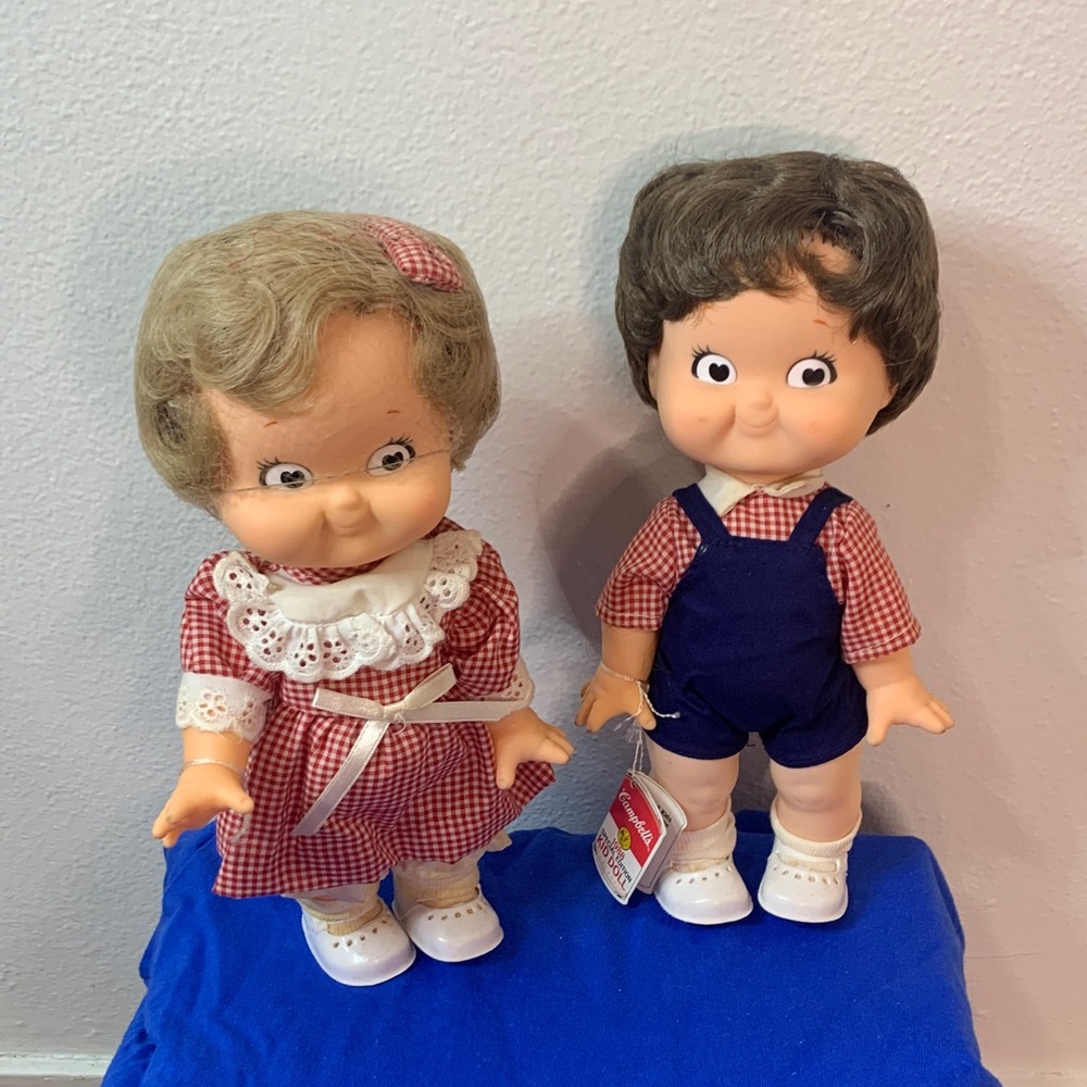 Campbells kids Charming Checkered Doll Pair with Red Outfits
